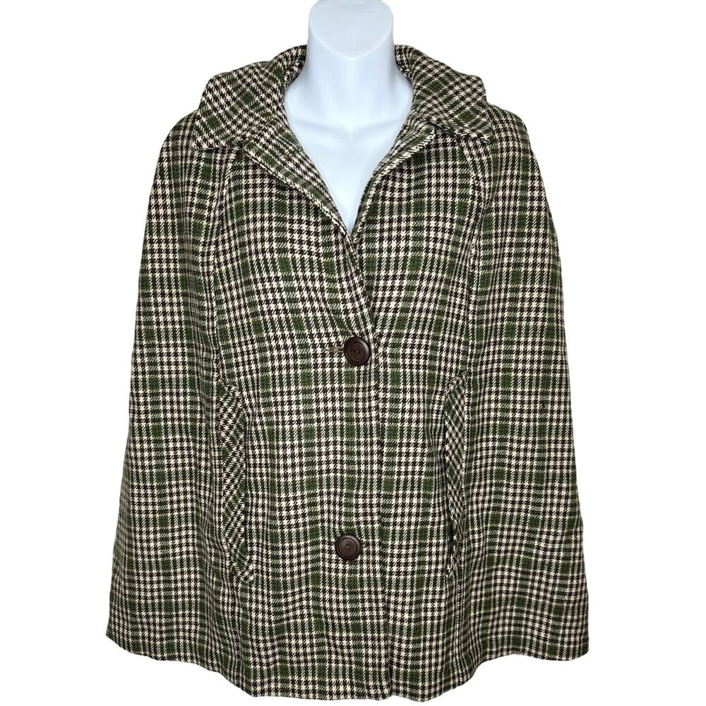 James Pringle Holm Woolen Mills Wool Cape with Faux Pockets One Size